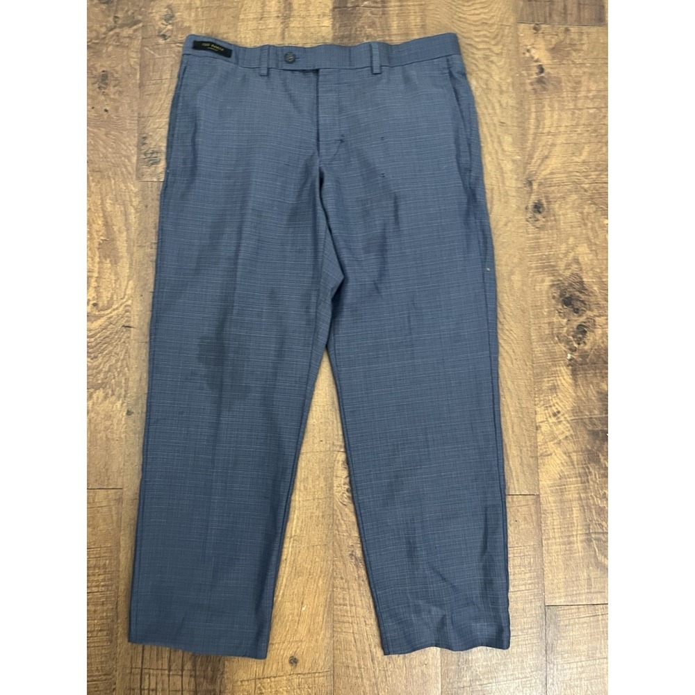 Ted Baker London Men's Blue Plaid Dress Pants Trousers 35x27 Altered Hem